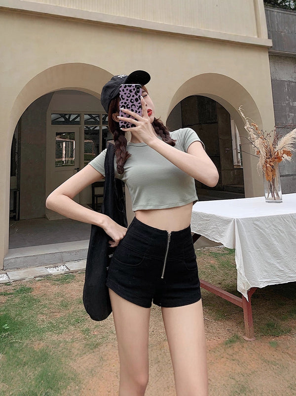 Zella High-Waist Zip Shorts