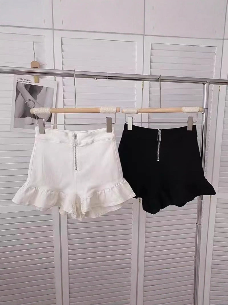 Elodie Ruffle Wide-Leg Shorts