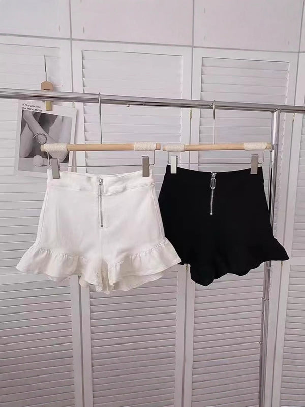 Elodie Ruffle Wide-Leg Shorts
