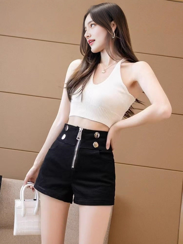 Noemi High-Waist Zip Shorts Main image