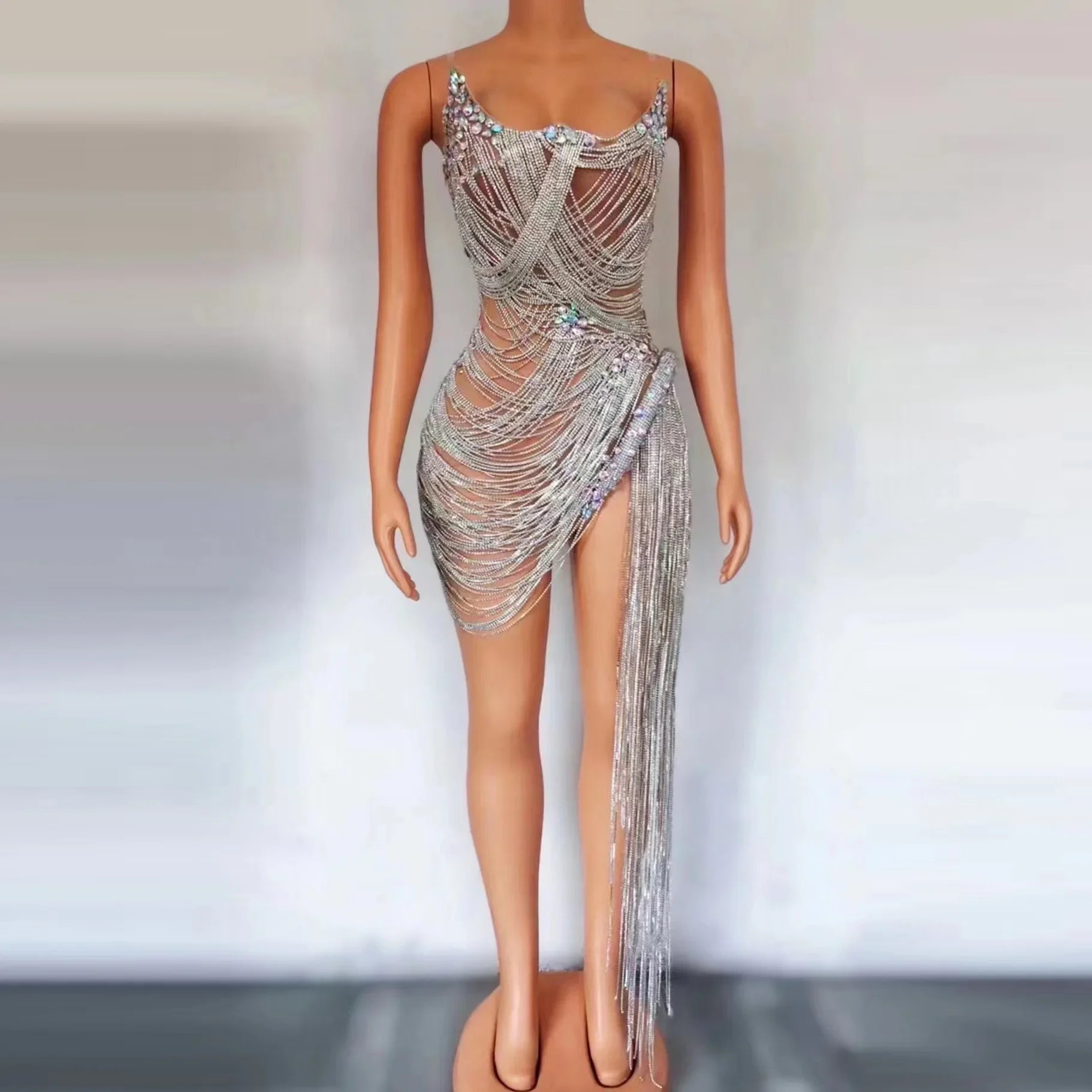 Estelle Rhinestone Knee-Length Performance Dress Main image