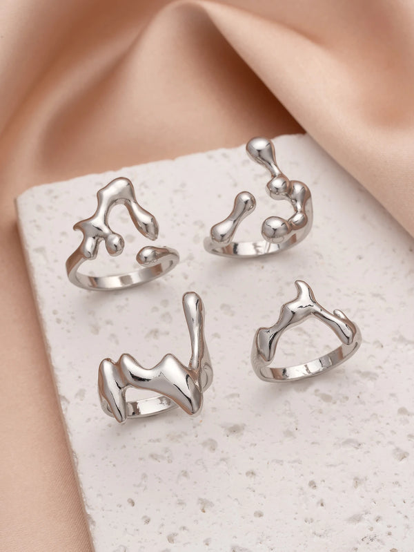 Cascade Teardrop Ring Set Four-piece