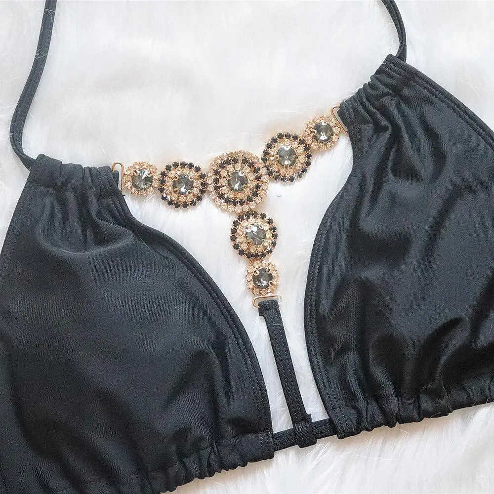 Dahlia Rhinestone String Bikini Two-piece