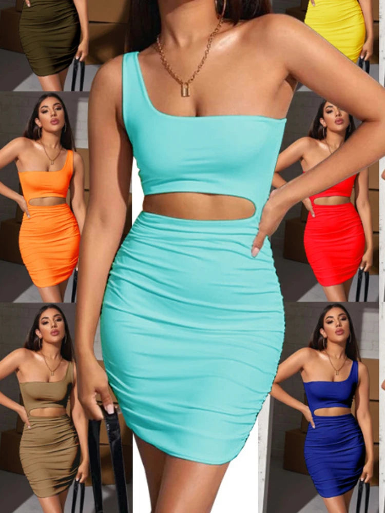 Fiora One-Shoulder Cutout Bodycon Mini Dress Main image