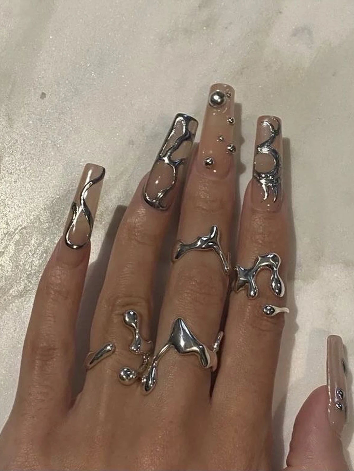 Cascade Teardrop Ring Set Four-piece Main image