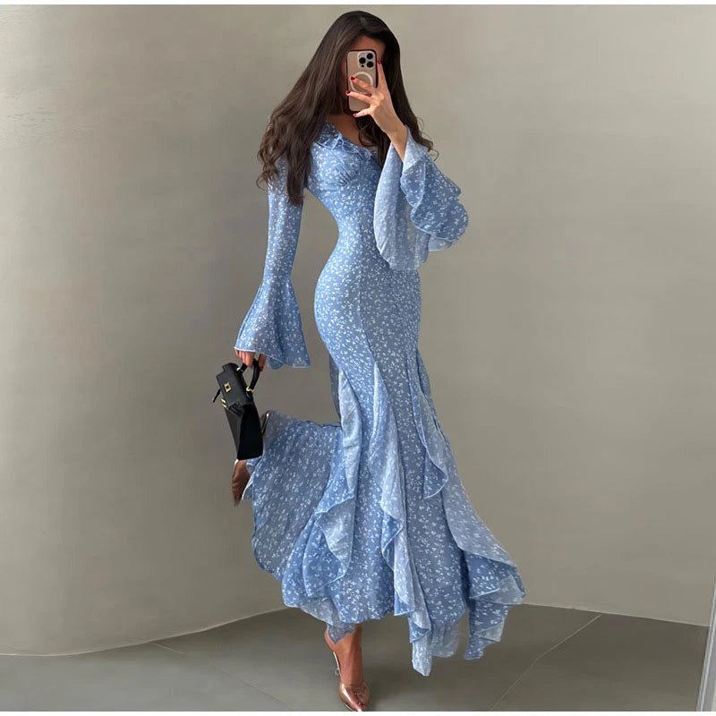 Honora Bodycon Long-Sleeve Maxi Dress