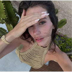 Isabella Gold Halter Ruched Bodycon Mini Dress