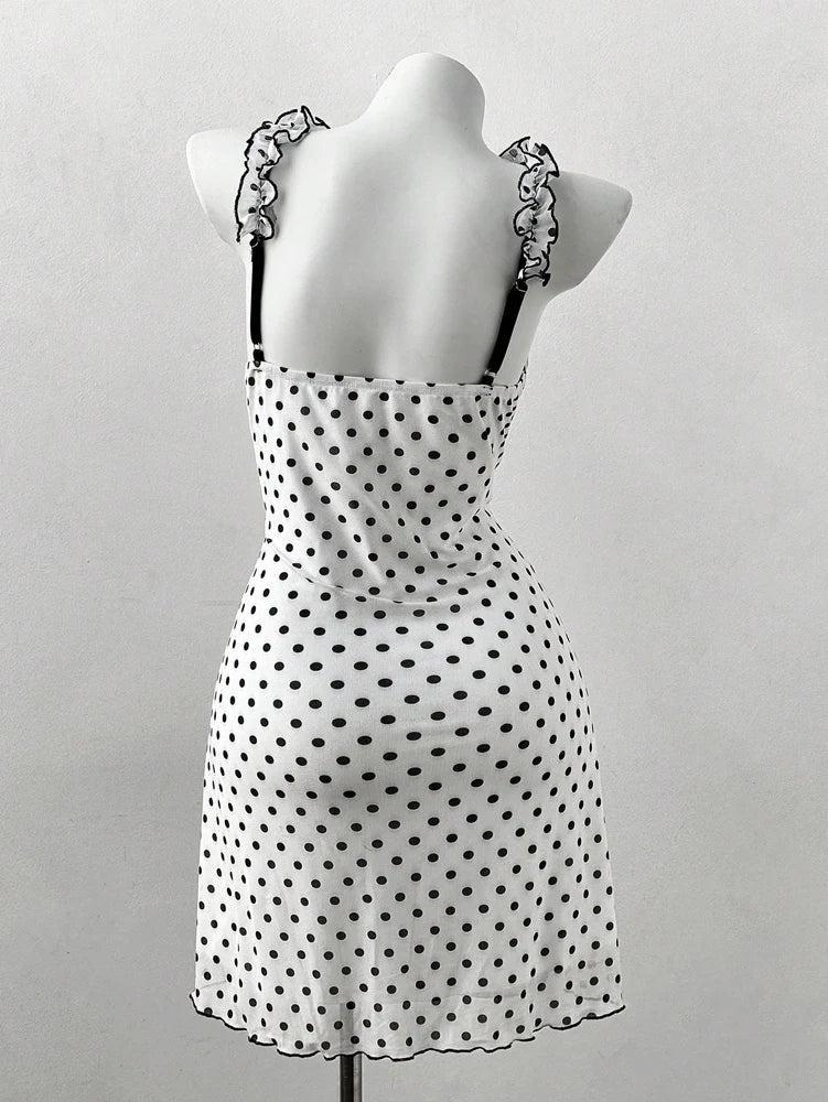 Rosalie Plus-Size Polka Dot Bow Mini Dress