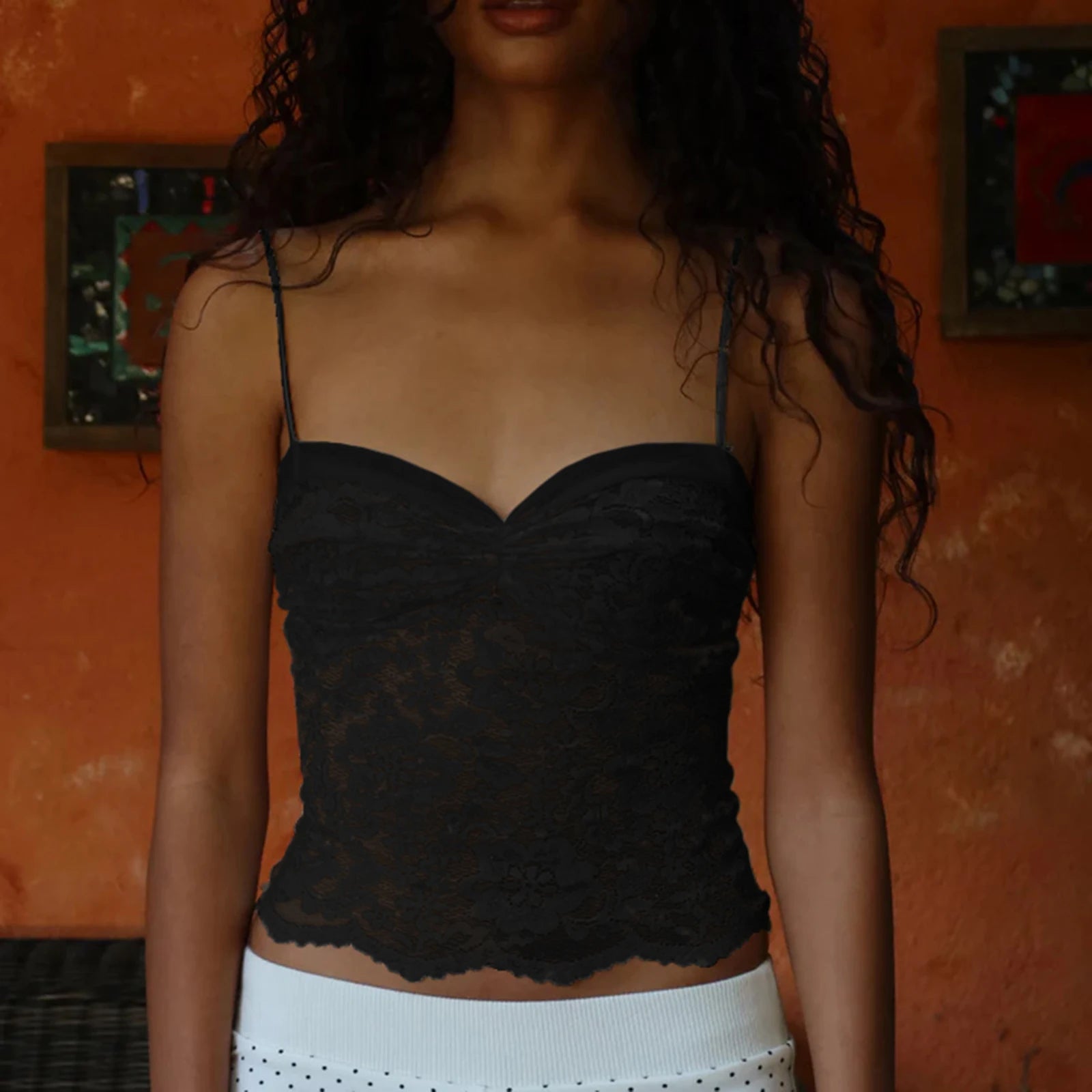 Winnie Y2K Sheer Floral Lace Cami Tank