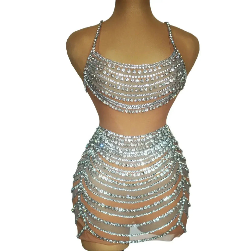 Melisande Rhinestone Stage Performance Dress