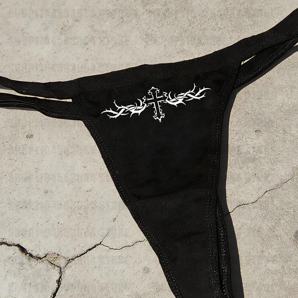 Morrigan Gothic Cross-Print Panty Lingerie One-piece Secondary image