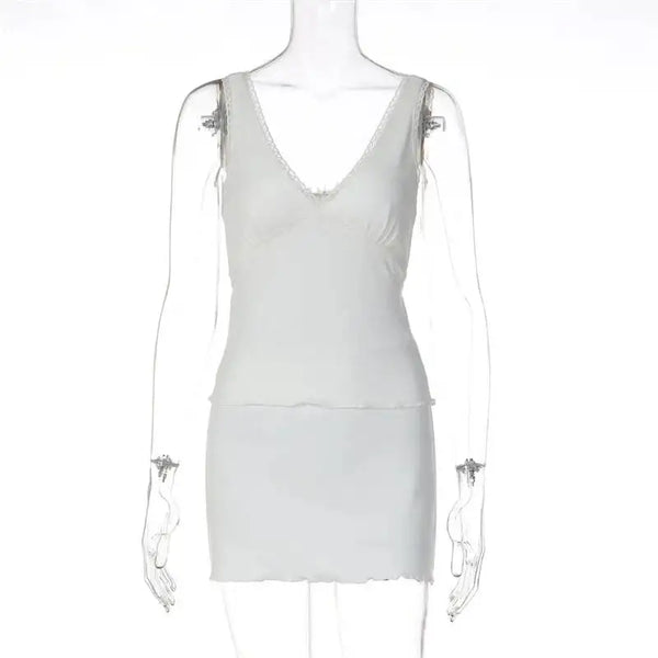 Isadora V-Neck Top & Mini Skirt Two-piece