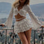 Adelaide Lace-Up Long-Sleeve Top & Pleated Mini Skirt Two-piece