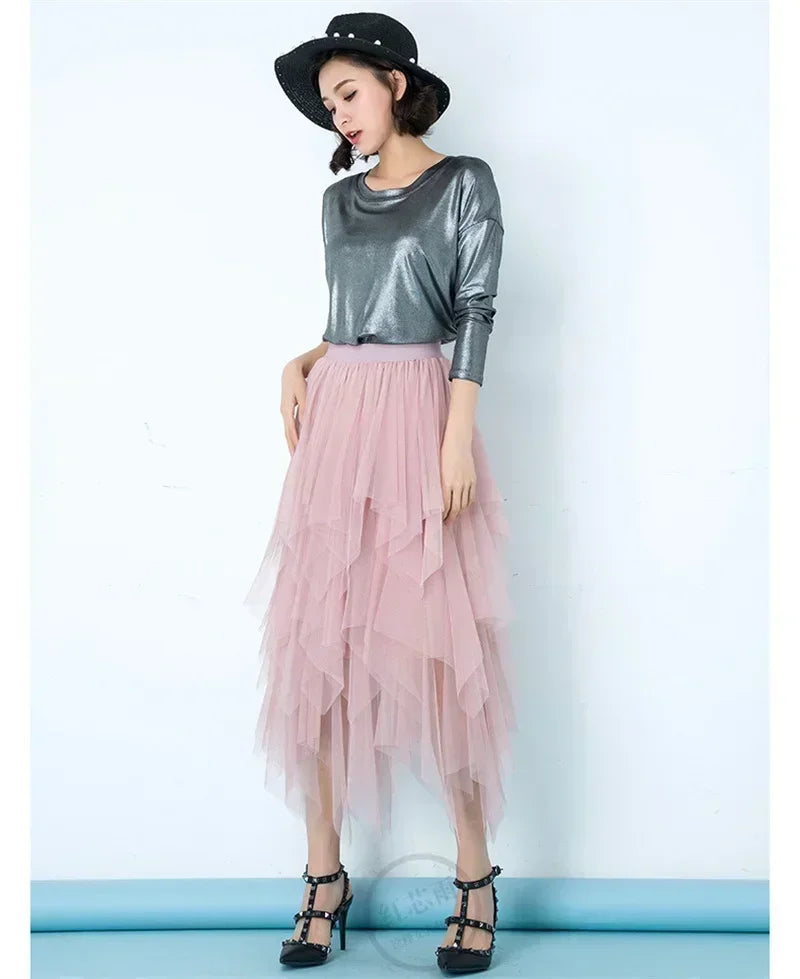 Juliette A-Line Mesh Midi Skirt One-piece