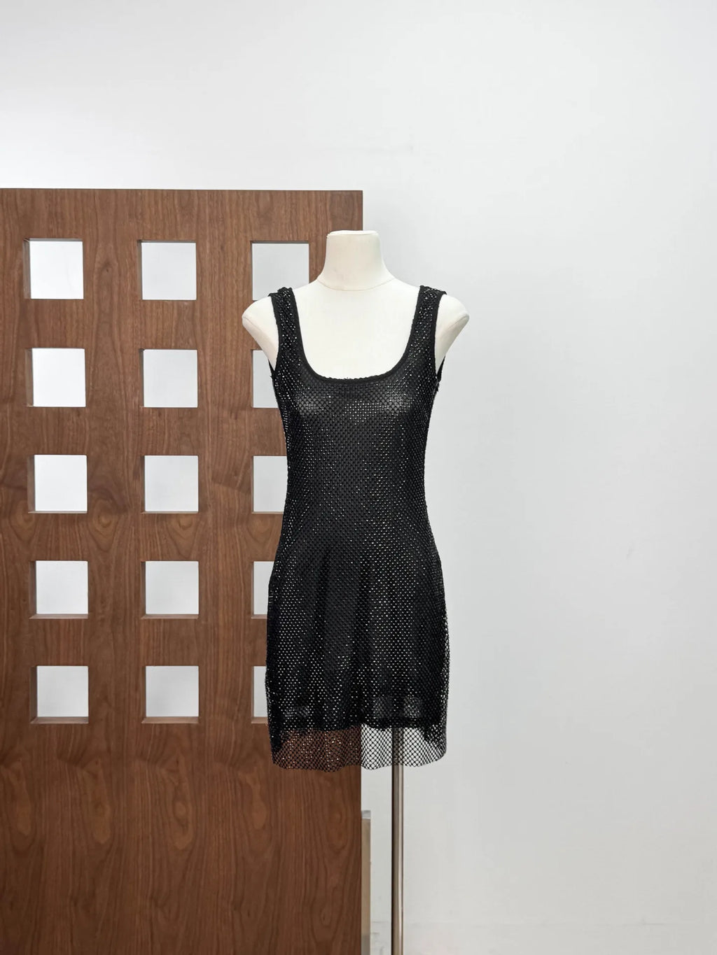 Dahlia Rhinestone-Strap Backless Mini Dress