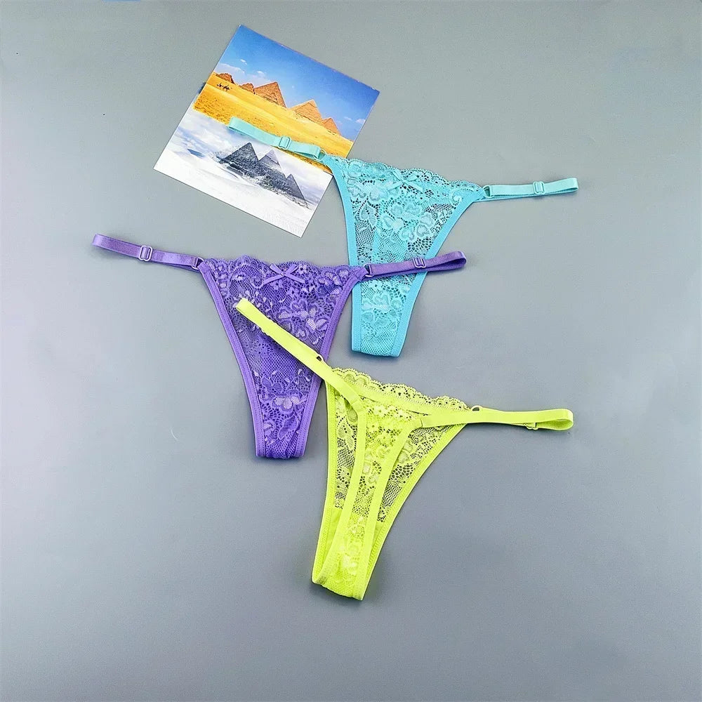 Celestine Adjustable Lace Thong Pack Lingerie 3-piece