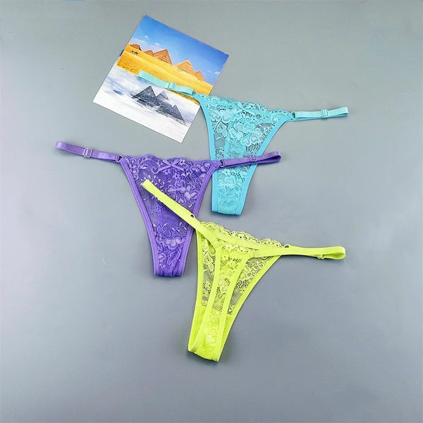 Celestine Adjustable Lace Thong Pack Lingerie 3-piece