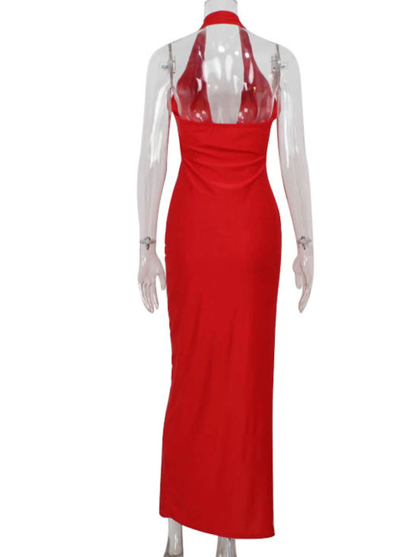 Camellia Backless Bodycon Formal Maxi Dress