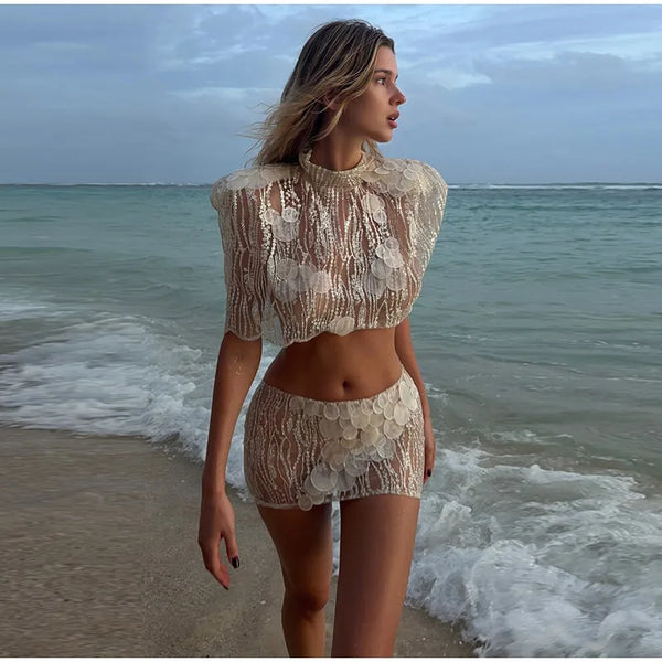 Seraphina Sequin Sheer Top & Mini Skirt Collection