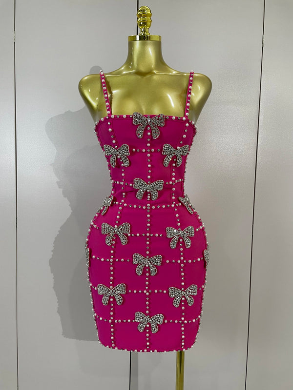 Felicity Pearl Bow Bodycon Mini Dress