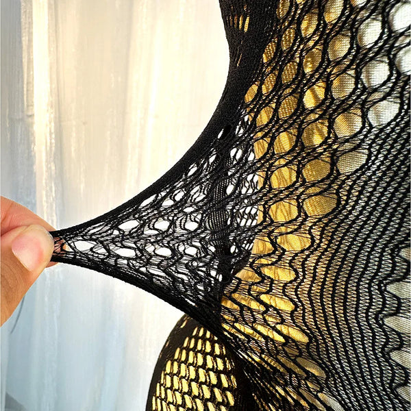 Paloma Black Fishnet Beach Cover-Up