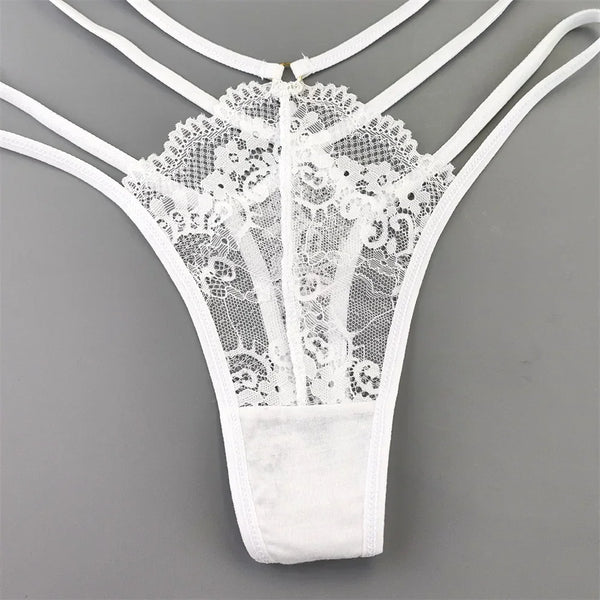 Elara Thin-Strap Lace Thong Pack Lingerie 3-piece