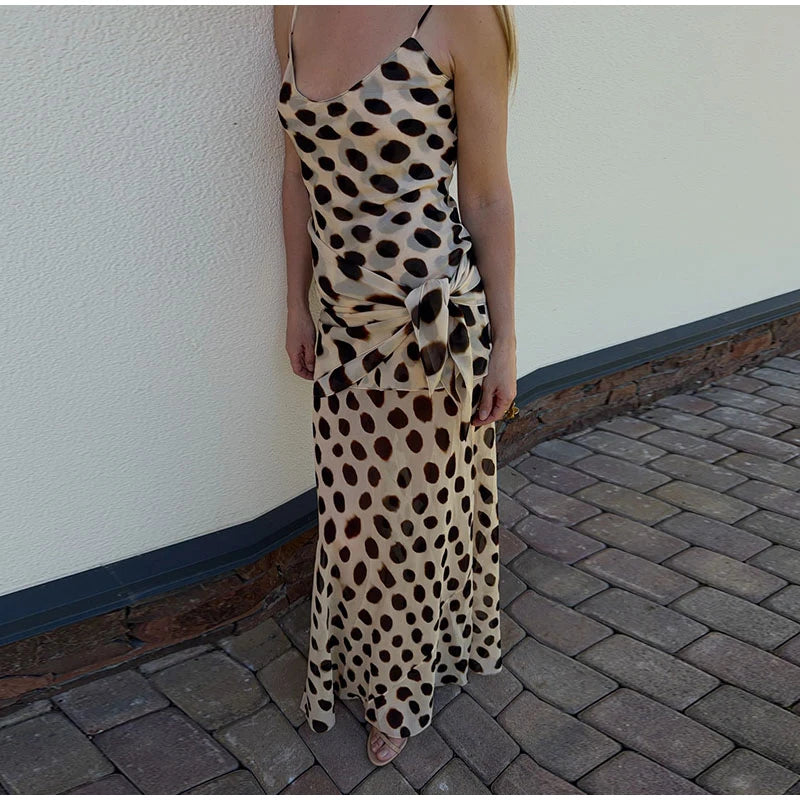 Marlowe Animal Print Wrap Midi Skirt One-piece