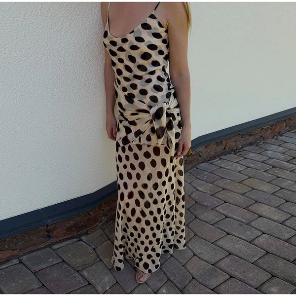 Marlowe Animal Print Wrap Midi Skirt One-piece