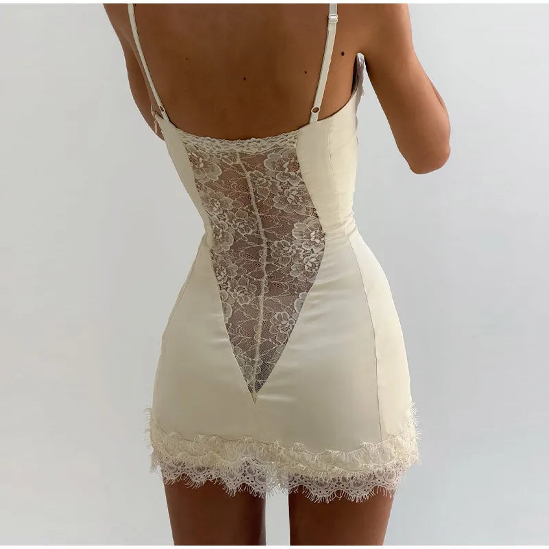Klementyna Lace-Cup Bustier Cami A-Line Mini Dress