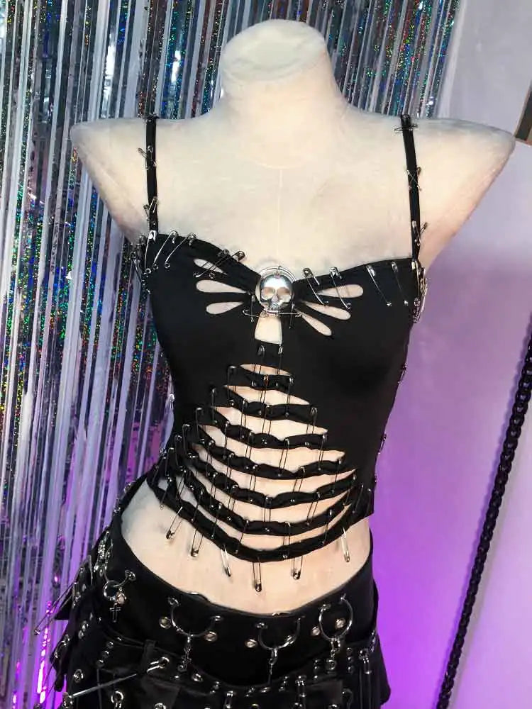 Ophelia Safety Pin Corset Cami One-piece