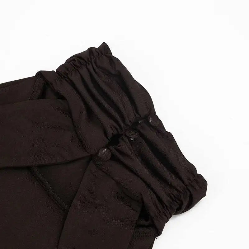 Marcella High-Neck Ruched Backless Mini Dress