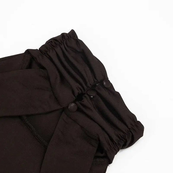 Marcella High-Neck Ruched Backless Mini Dress