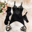 Honorine Shimmer Dot Sheer Mesh Garter Slip, Thong & Gloves Lingerie Three-piece