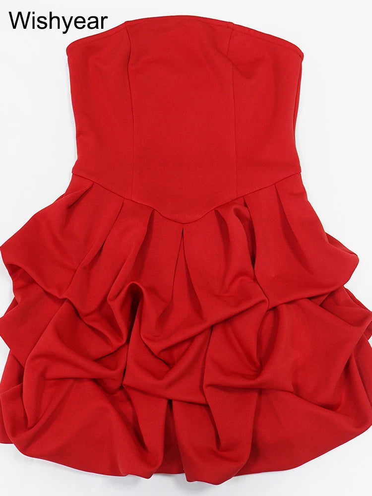 Reverie Strapless Ruffle Bubble Mini Dress
