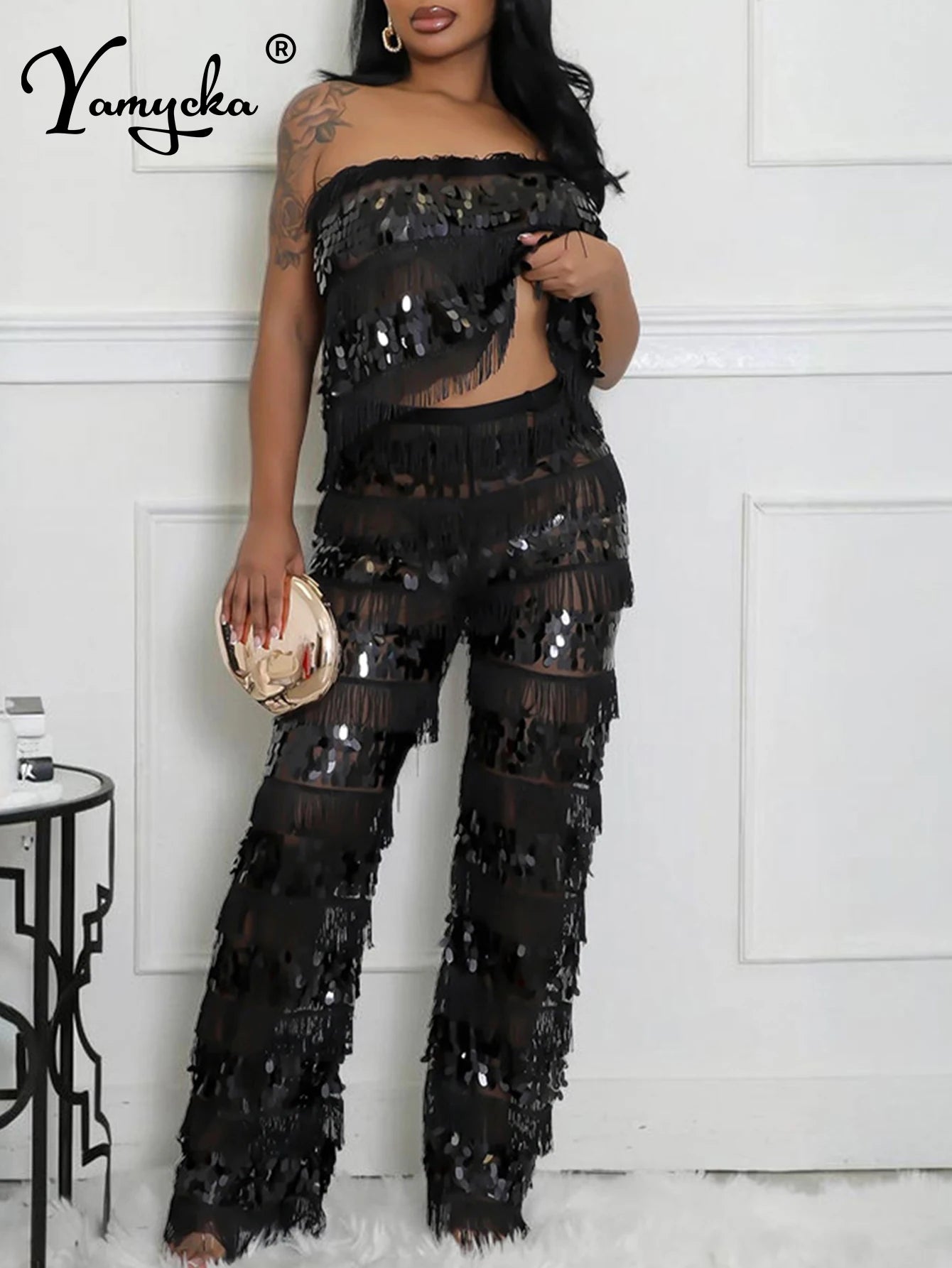 Melisande Sequin Wide-Leg Jumpsuit One-piece Main image