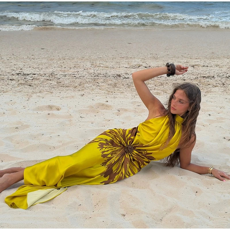 Violette A-Line Satin Maxi Dress