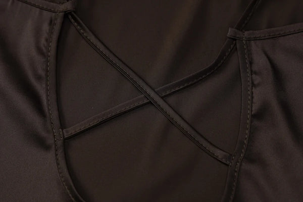 Cappuccino Satin Strappy Bodycon Mini Dress