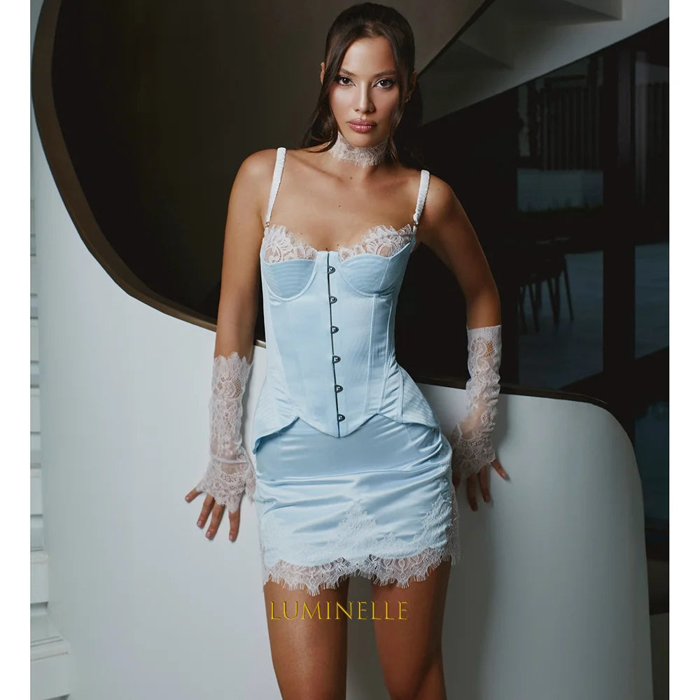 Avery Satin Corset Formal Mini Dress
