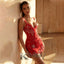 Anwen Bow Rhinestone Cami Cocktail Mini Dress