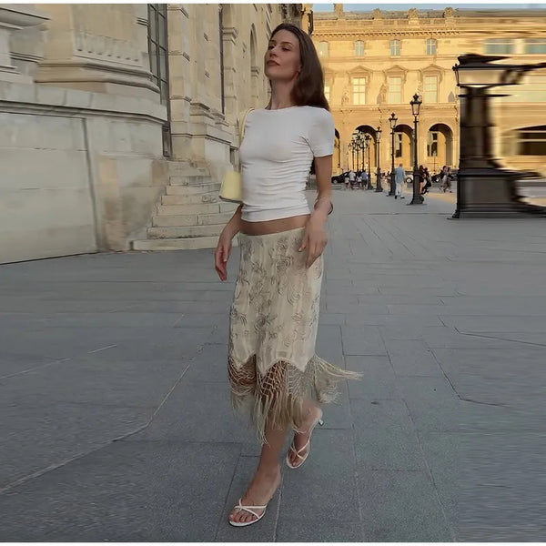 Romy Floral Satin Maxi Skirt One-piece