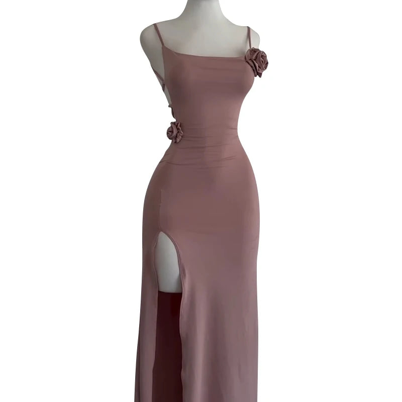 Rosalind 3D Rose Cutout Maxi Dress