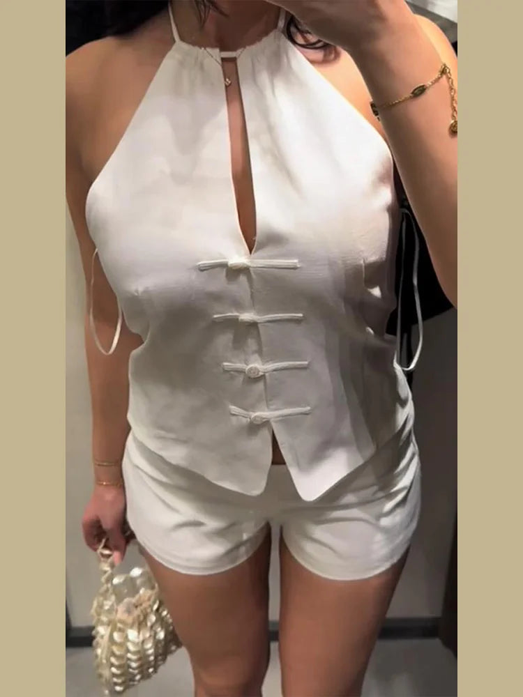 Corinne Halter Button Top & Shorts Separates Collection