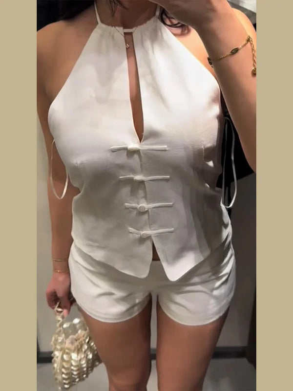 Corinne Halter Button Top & Shorts Separates Collection
