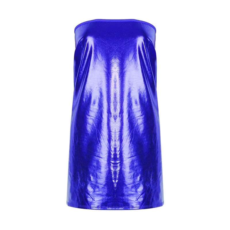 Nova Metallic PU Strapless Bodycon Mini Dress