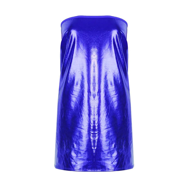 Nova Metallic PU Strapless Bodycon Mini Dress