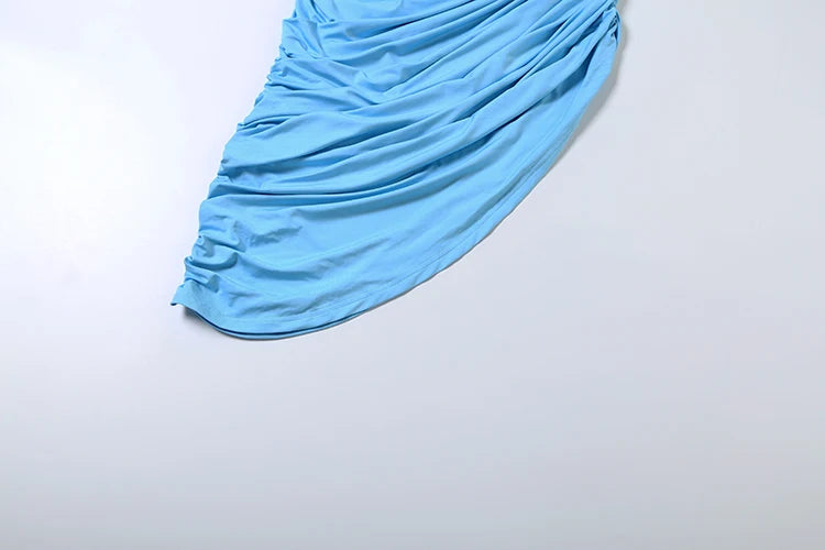 Mafalda Twisted One-Shoulder Ruched High-Slit Maxi Dress