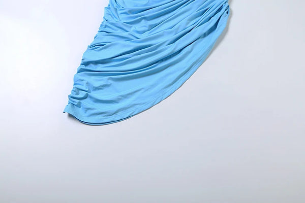 Mafalda Twisted One-Shoulder Ruched High-Slit Maxi Dress