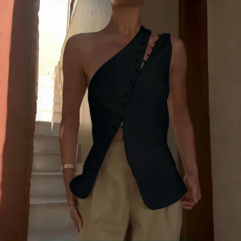 Calliope Asymmetrical Cutout Top One-piece