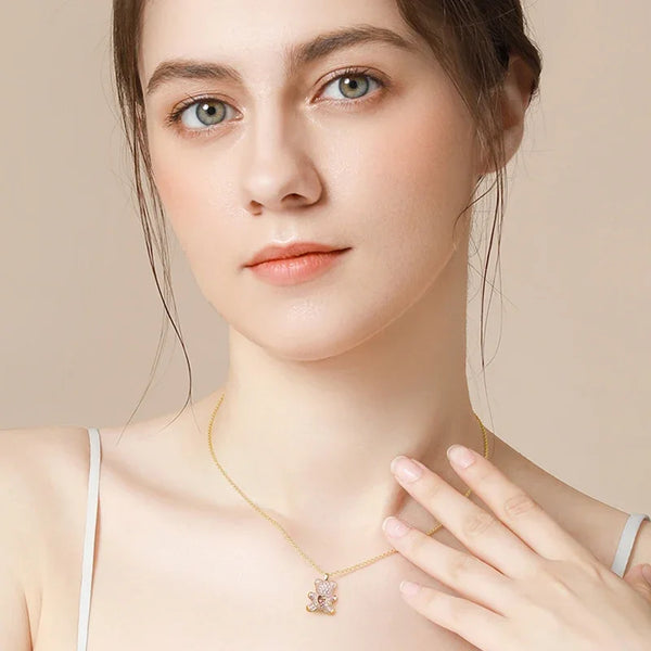 Teddy Crystal Bear Pendant Necklace