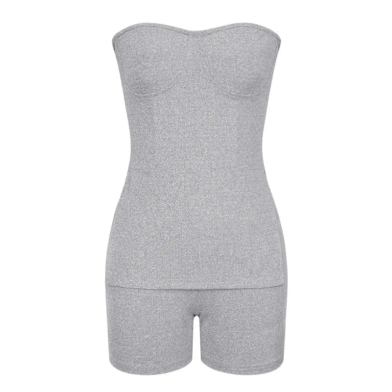Kendall Tube Top Elastic Waist Shorts Set Secondary image